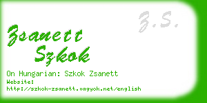 zsanett szkok business card